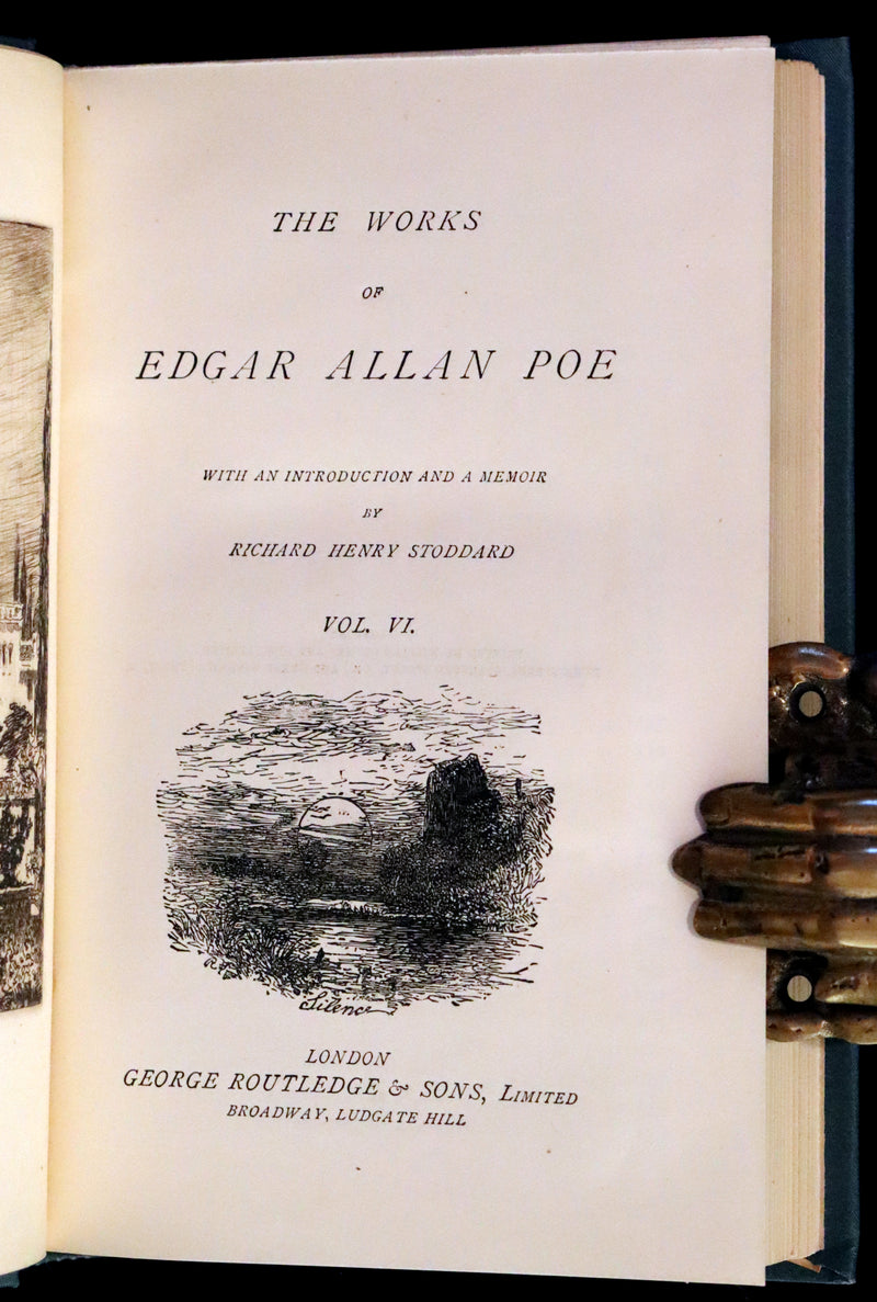 1896 Rare Fordham edition book set - The Works of Edgar Allan Poe. Illustrated. In six volumes.