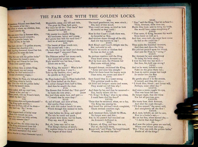 1870 Rare First Edition - The Royal Illuminated Book of Legends Narrated in Antient Ballad Form. Illustrated by Marcus Ward, Illuminator of the Queen.