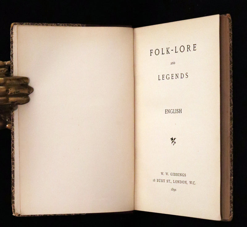 1890 Rare First Edition - England Folk-Lore and Legends with Dissertation on Fairies.