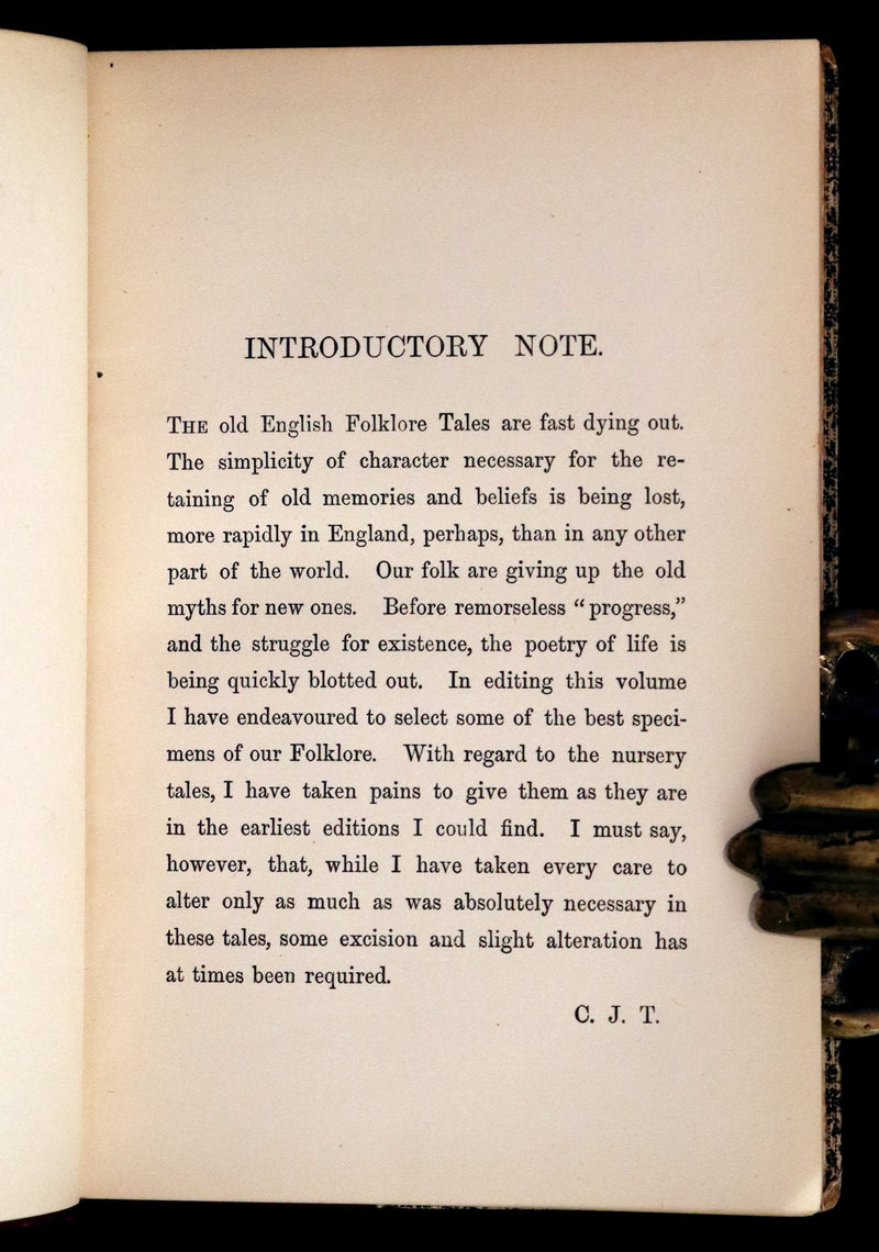 1890 Rare First Edition - England Folk-Lore and Legends with Dissertation on Fairies.