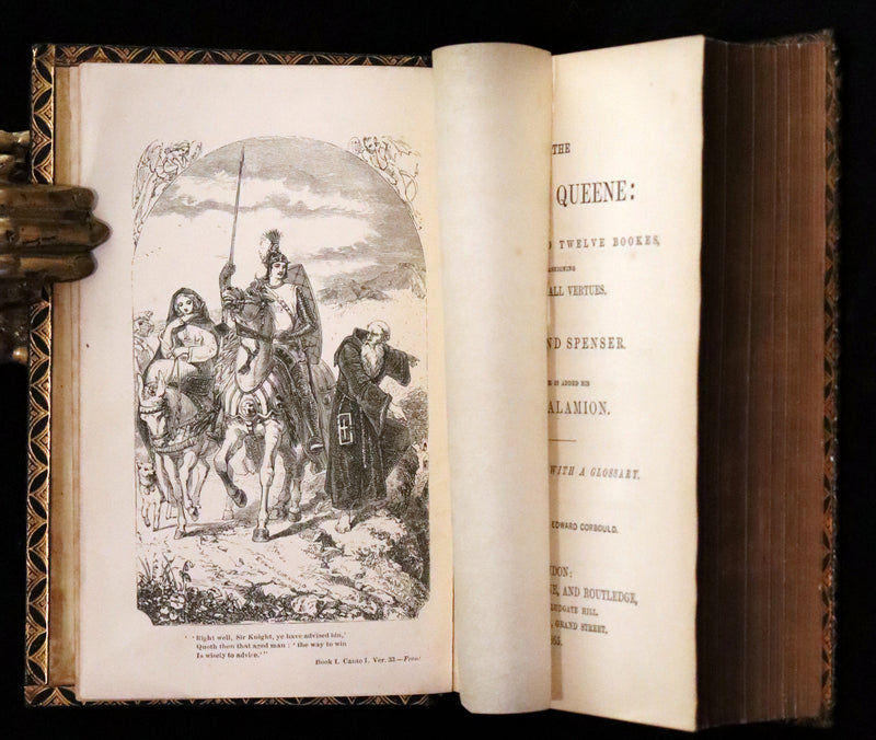 1865 Rare Book - The FAERIE QUEENE by Edmund Spenser, Illustrated by Edward Corbould.