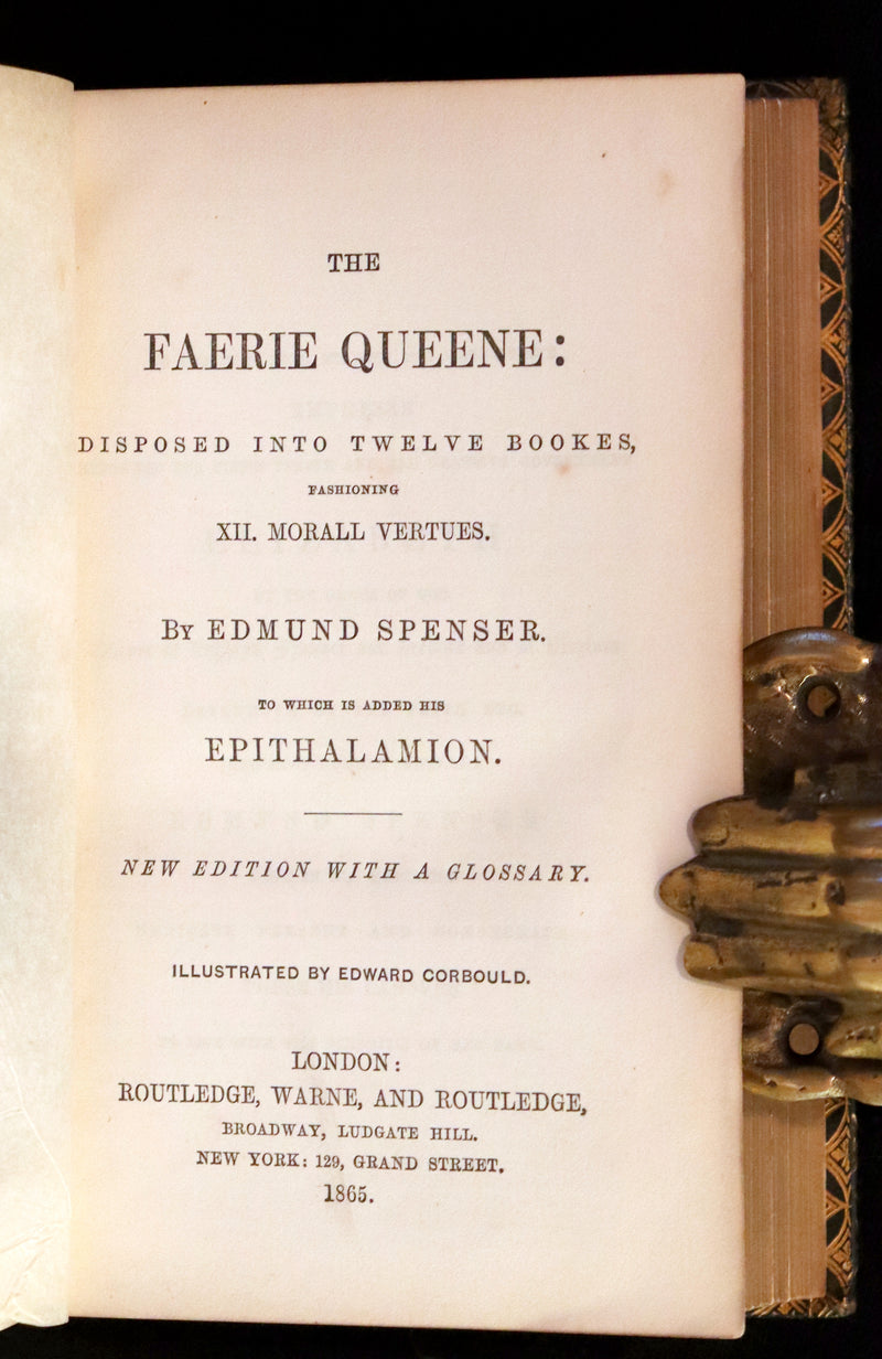 1865 Rare Book - The FAERIE QUEENE by Edmund Spenser, Illustrated by Edward Corbould.