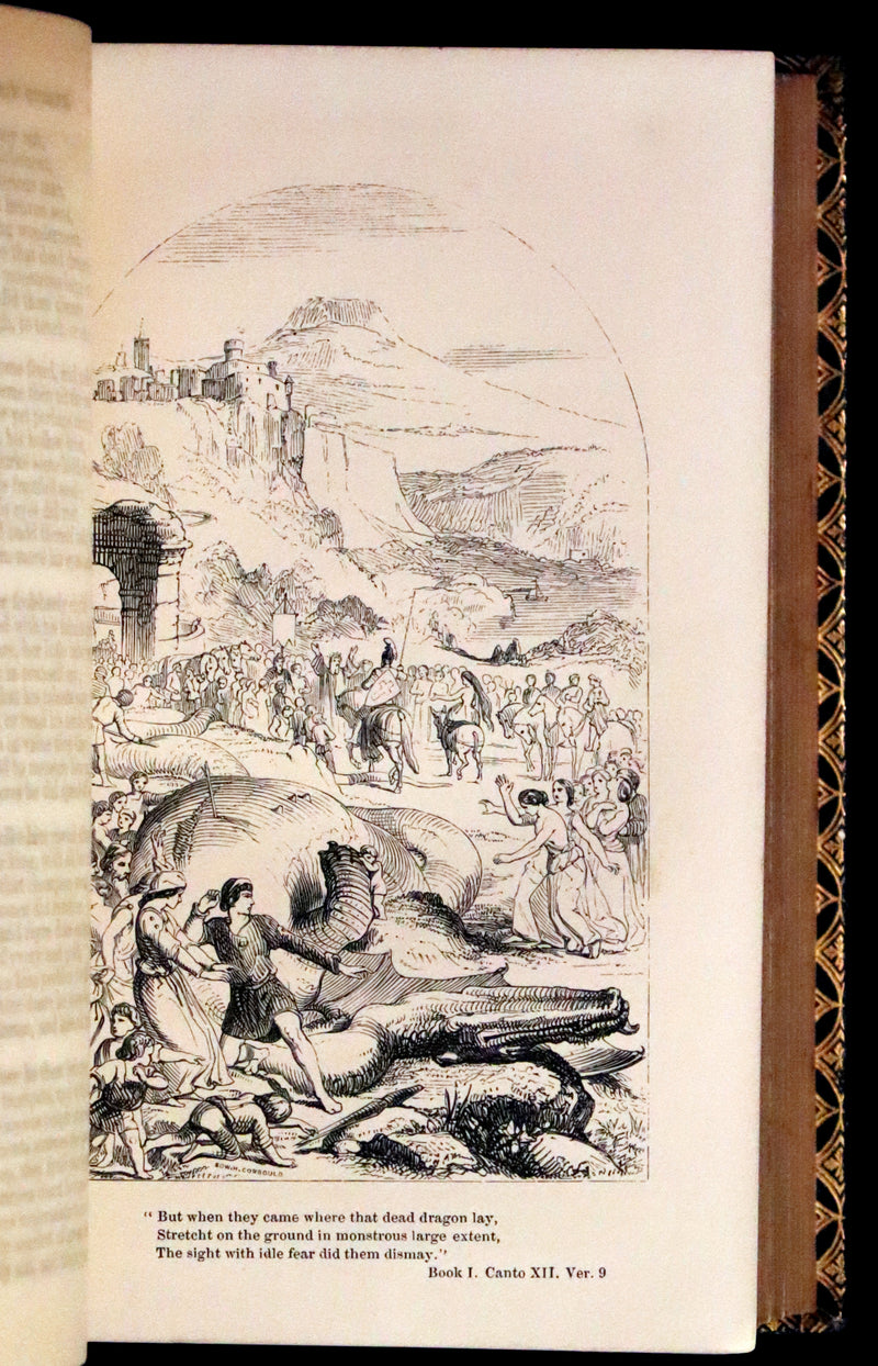 1865 Rare Book - The FAERIE QUEENE by Edmund Spenser, Illustrated by Edward Corbould.