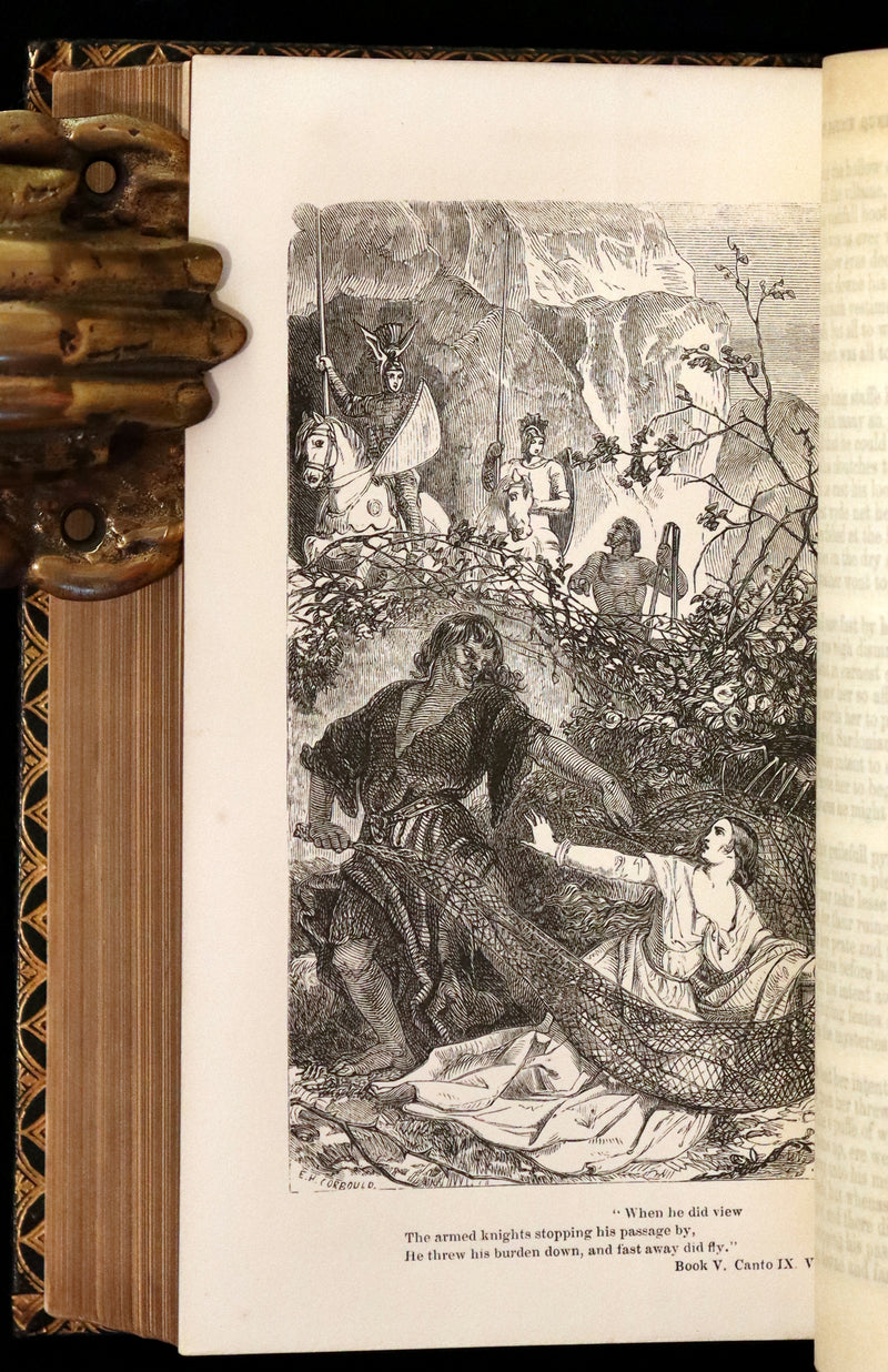 1865 Rare Book - The FAERIE QUEENE by Edmund Spenser, Illustrated by Edward Corbould.