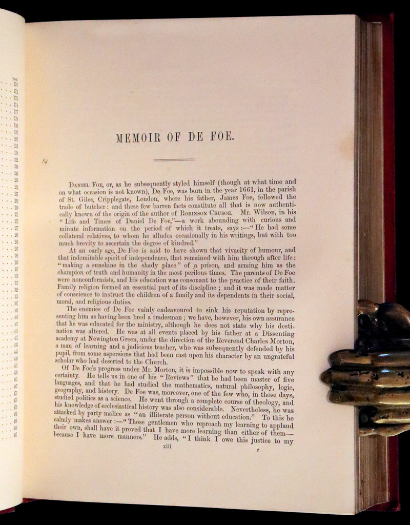 1869 Rare Book in a Beautiful Binding - The Life and Adventures of Robinson Crusoe. Illustrated.