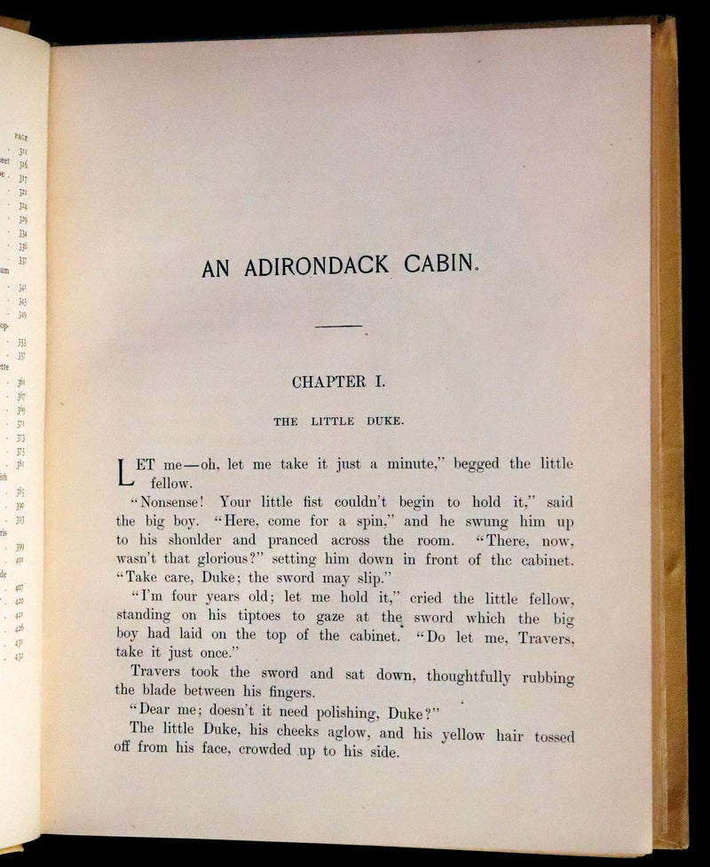 1890 Rare First Edition ~ An Adirondack Cabin: A Family Story by Margaret Sidney.