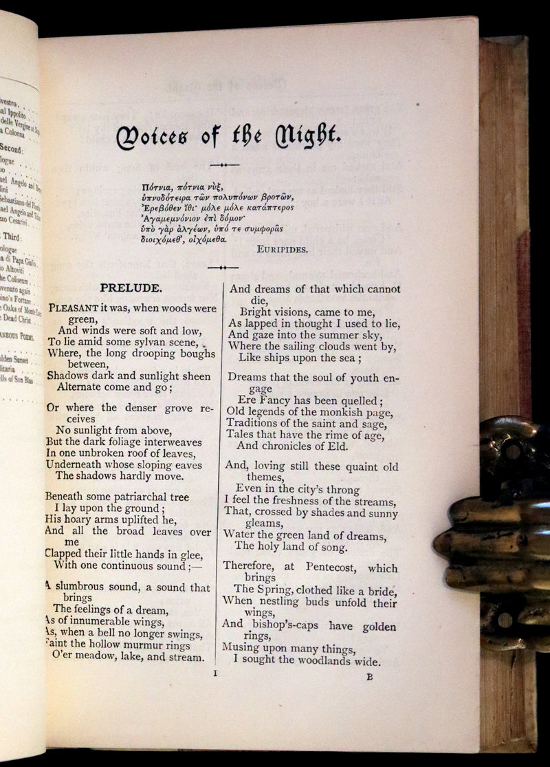 1901 Rare Book in an Art Nouveau vellum binding - The Poetical Works of  Henry Wadsworth Longfellow.