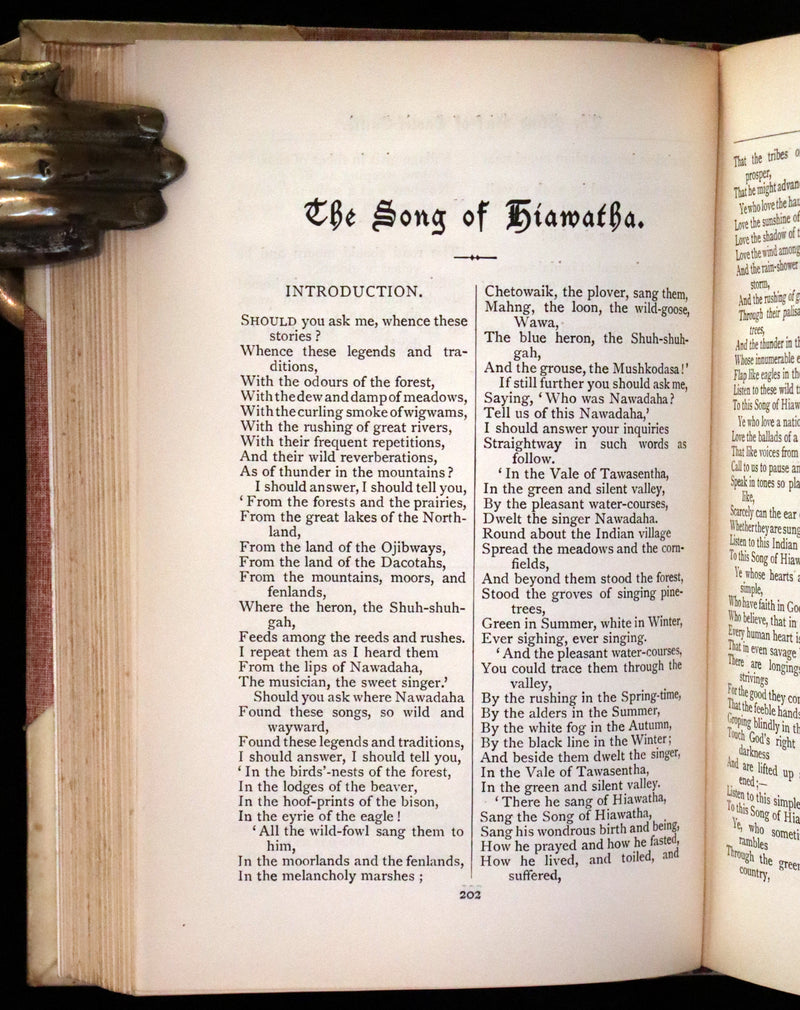 1901 Rare Book in an Art Nouveau vellum binding - The Poetical Works of  Henry Wadsworth Longfellow.