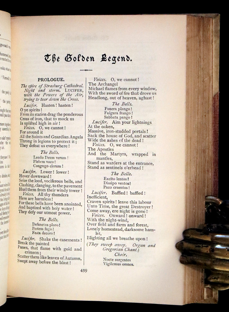 1901 Rare Book in an Art Nouveau vellum binding - The Poetical Works of  Henry Wadsworth Longfellow.