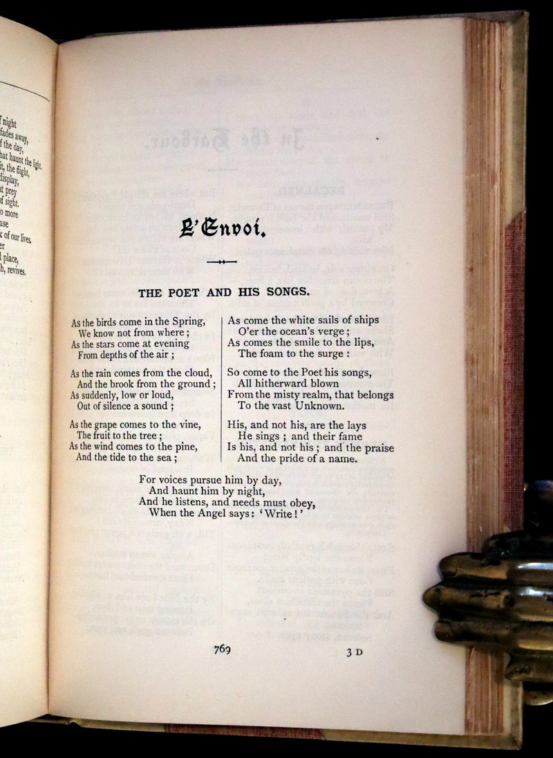 1901 Rare Book in an Art Nouveau vellum binding - The Poetical Works of  Henry Wadsworth Longfellow.