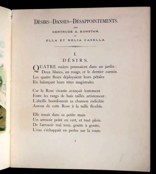 1890 Scarce French First Edition - Desires, Dances & Disappointments illustrated by the Casella Sisters.