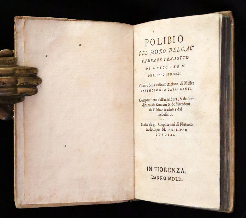 1552 Scarce Italian Vellum Book - Polybius, On the Formation of the Roman Military Camps. Polibio, Del Modo d'Accampare.