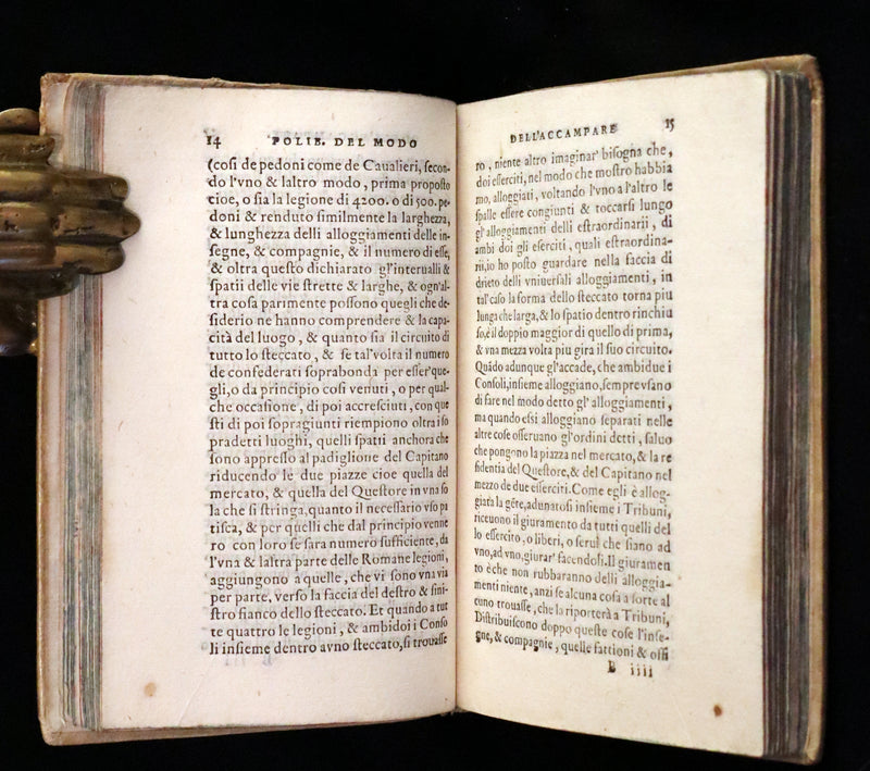 1552 Scarce Italian Vellum Book - Polybius, On the Formation of the Roman Military Camps. Polibio, Del Modo d'Accampare.
