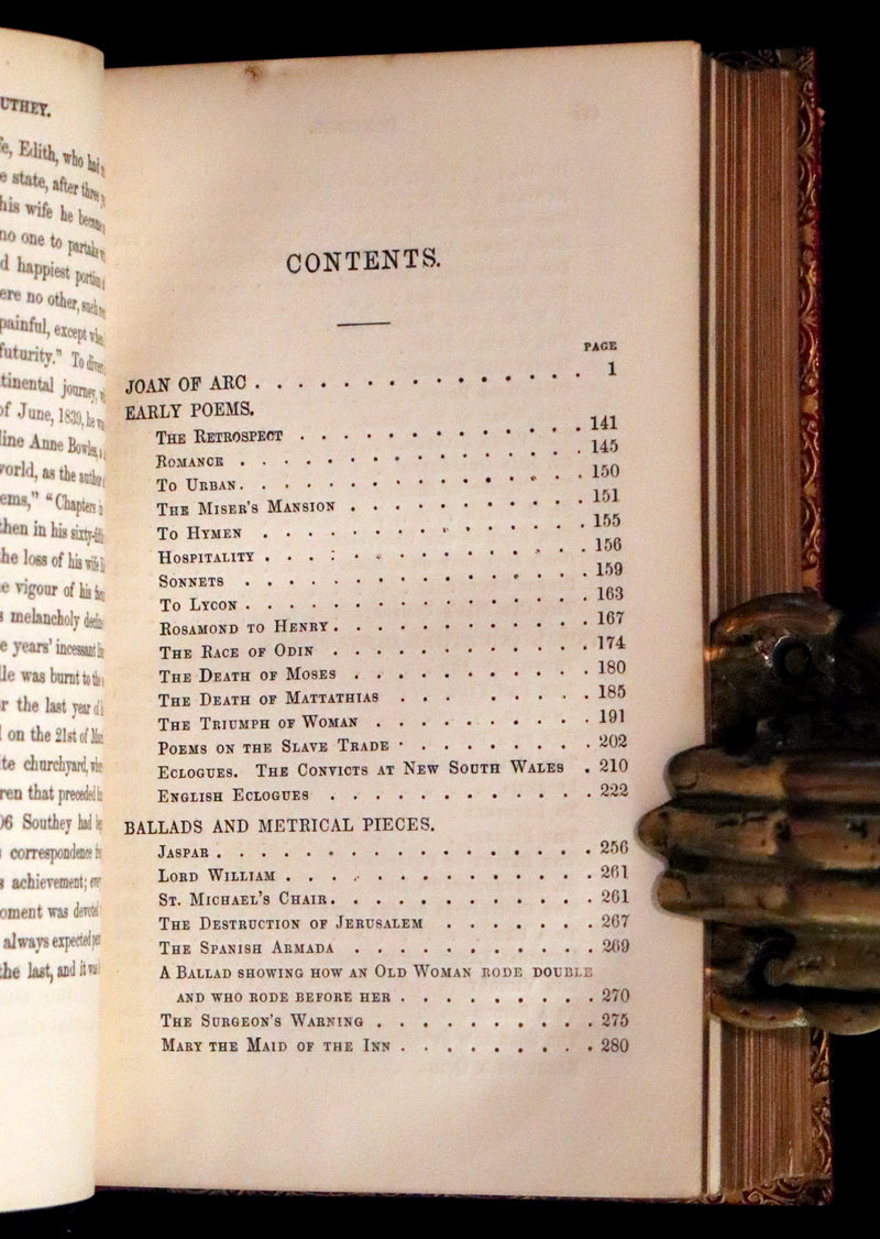 1857 Rare Victorian Book - JOAN OF ARC and Poems by Robert Southey Illustrated by John Gilbert.