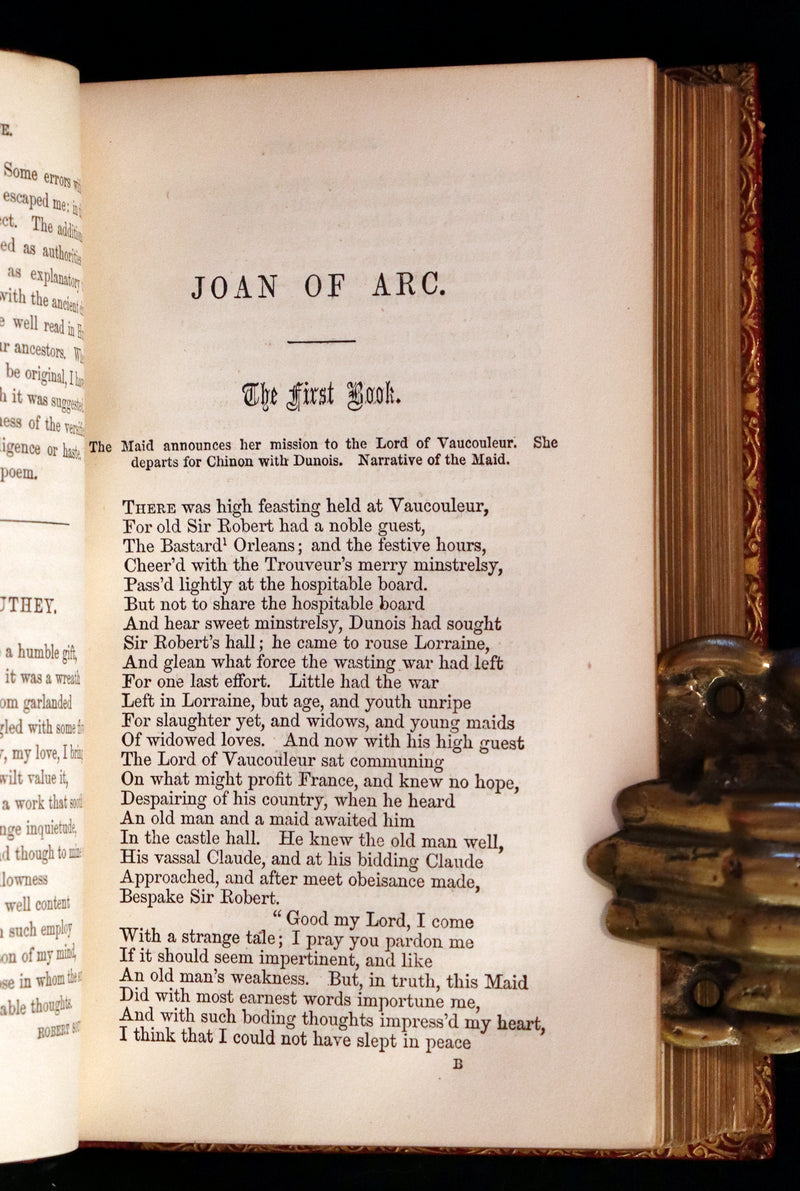 1857 Rare Victorian Book - JOAN OF ARC and Poems by Robert Southey Illustrated by John Gilbert.
