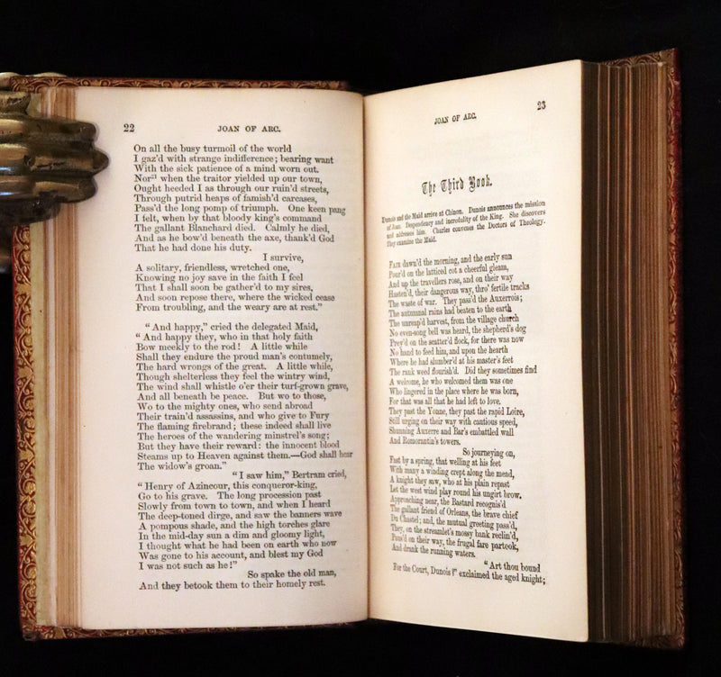 1857 Rare Victorian Book - JOAN OF ARC and Poems by Robert Southey Illustrated by John Gilbert.