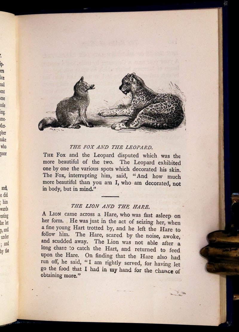 1875 Rare Book - Three Hundred Aesop's Fables beautifully Illustrated by Harrison Weir.