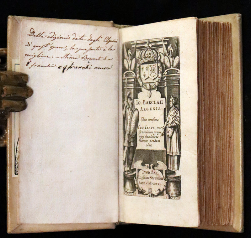 1630 Rare Latin Vellum Book - Scottish writer Io. Barclaii ARGENIS. Editio novissima by Elzevir.