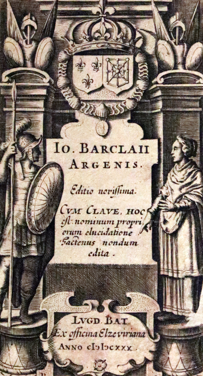 1630 Rare Latin Vellum Book - Scottish writer Io. Barclaii ARGENIS. Editio novissima by Elzevir.
