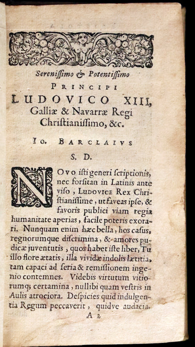 1630 Rare Latin Vellum Book - Scottish writer Io. Barclaii ARGENIS. Editio novissima by Elzevir.