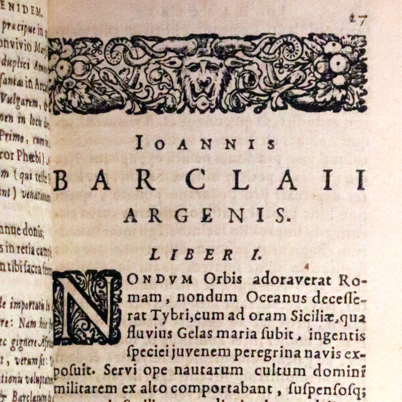 1630 Rare Latin Vellum Book - Scottish writer Io. Barclaii ARGENIS. Editio novissima by Elzevir.