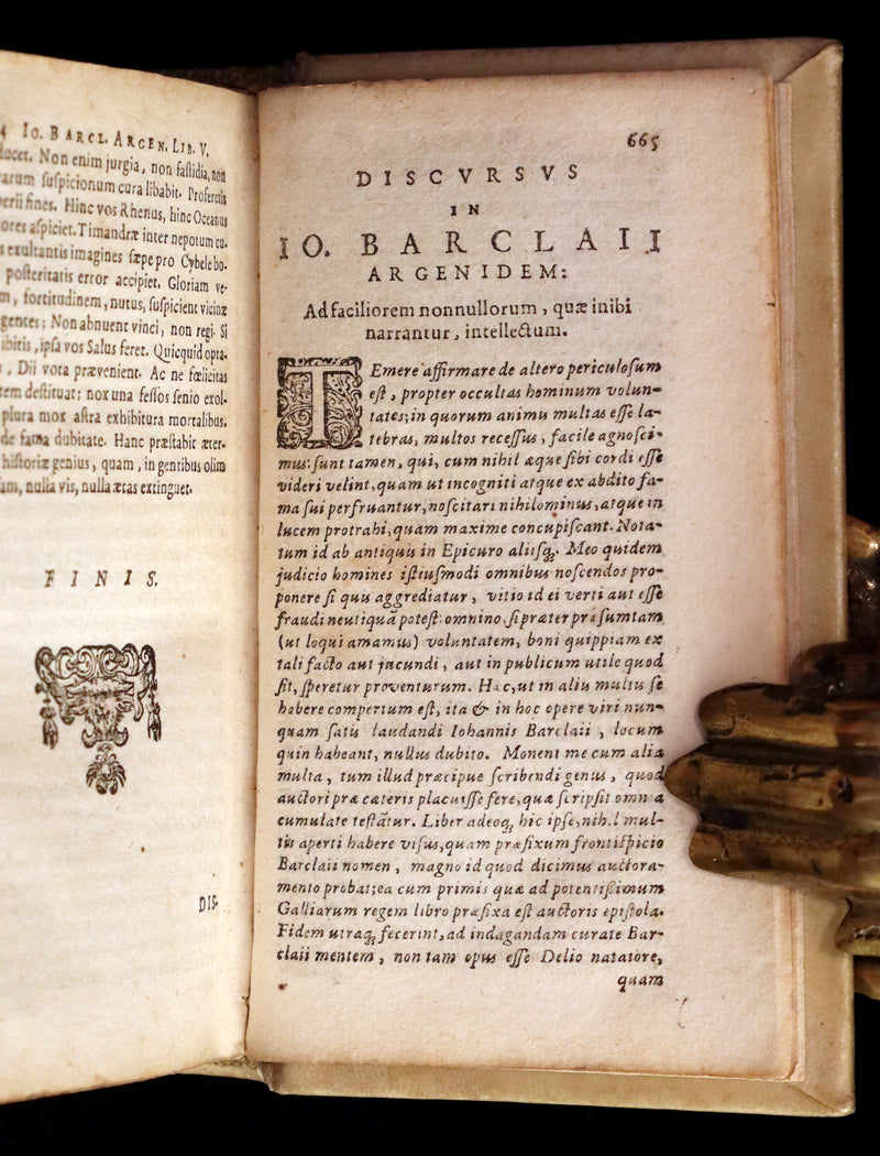 1630 Rare Latin Vellum Book - Scottish writer Io. Barclaii ARGENIS. Editio novissima by Elzevir.