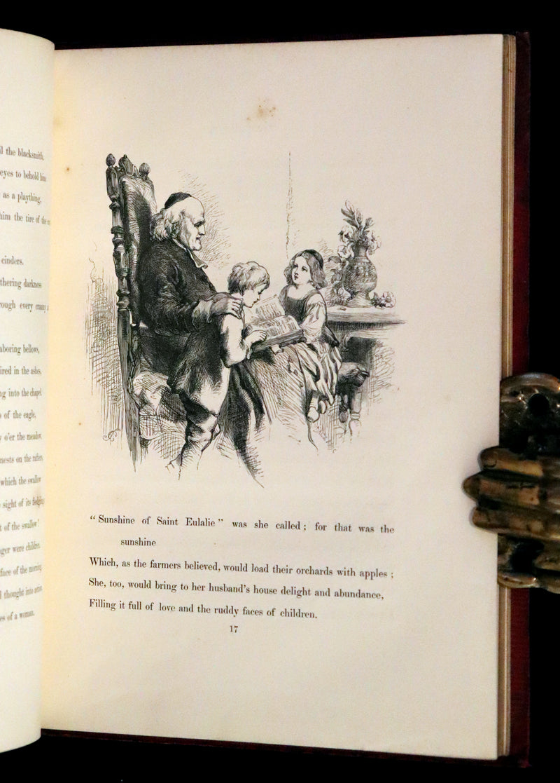 1856 Rare Victorian Book - EVANGELINE A tale of Acadie by Henry Wadsworth Longfellow. Illustrated.