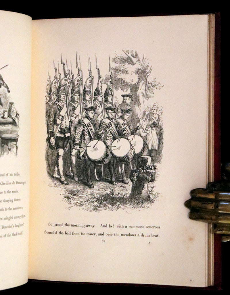 1856 Rare Victorian Book - EVANGELINE A tale of Acadie by Henry Wadsworth Longfellow. Illustrated.