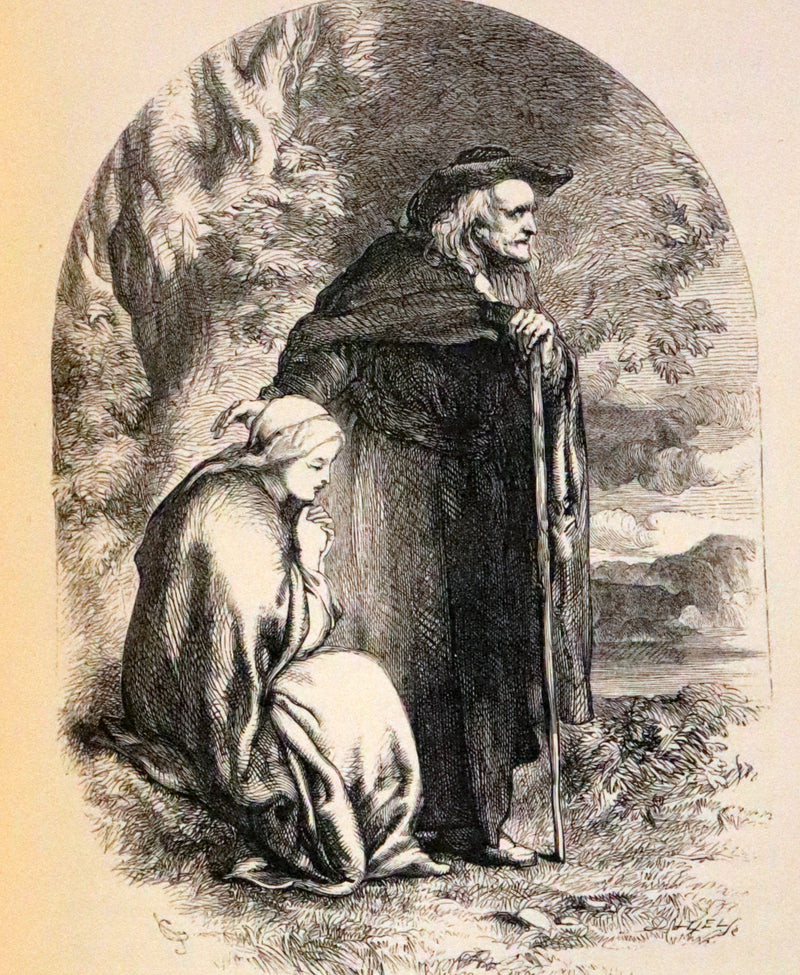 1856 Rare Victorian Book - EVANGELINE A tale of Acadie by Henry Wadsworth Longfellow. Illustrated.