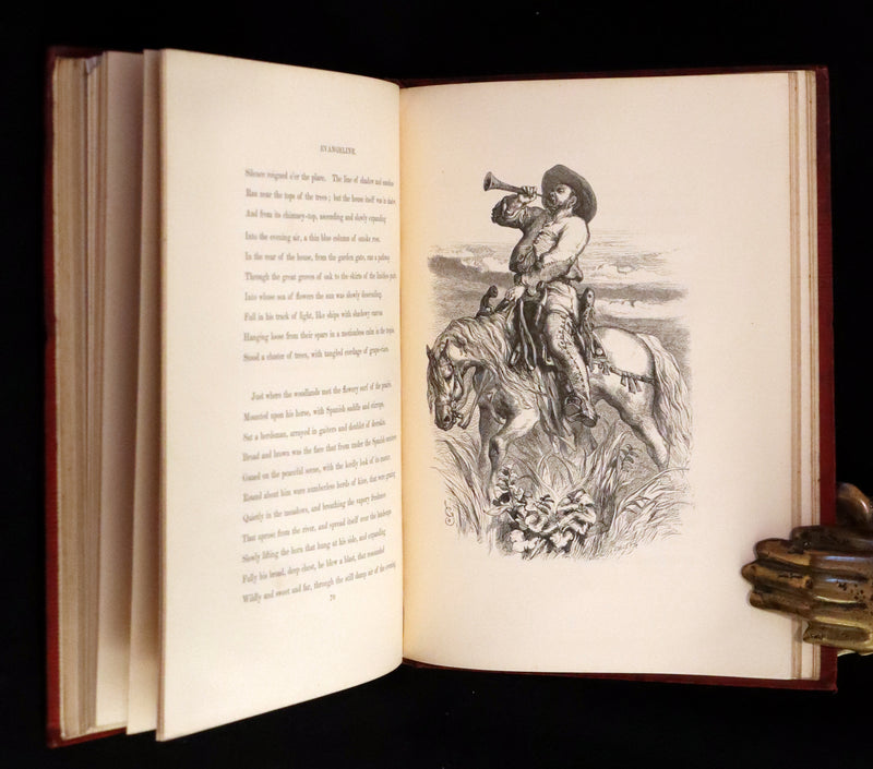 1856 Rare Victorian Book - EVANGELINE A tale of Acadie by Henry Wadsworth Longfellow. Illustrated.