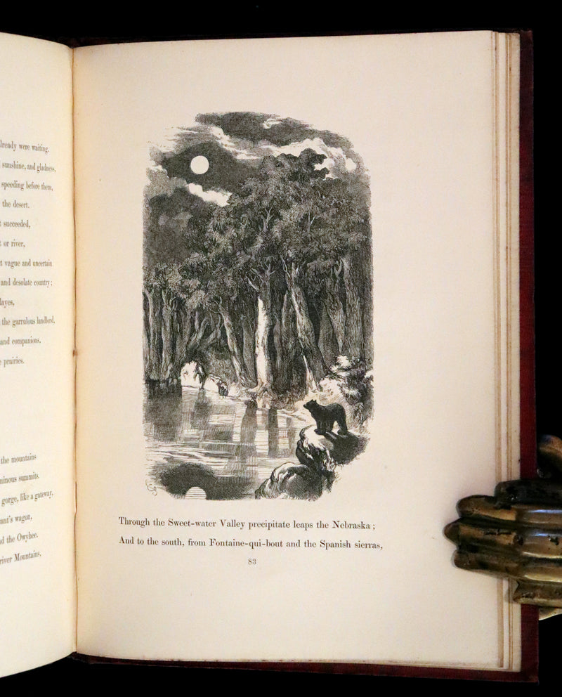 1856 Rare Victorian Book - EVANGELINE A tale of Acadie by Henry Wadsworth Longfellow. Illustrated.