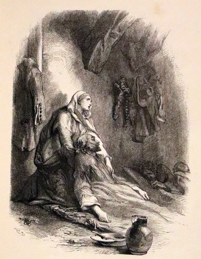 1856 Rare Victorian Book - EVANGELINE A tale of Acadie by Henry Wadsworth Longfellow. Illustrated.