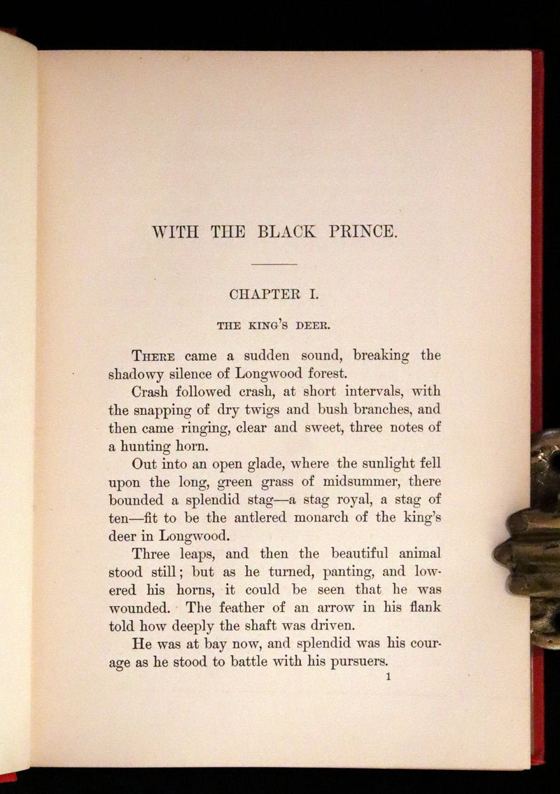 1898 Rare First Edition - With the Black Prince by William O. Stoddard, Illustrated.