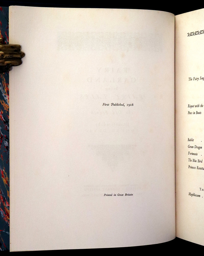 1928 Rare First Limited Signed Edition bound in Morocco - A Fairy Garland Being Fairy Tales from the Old French by Edmund Dulac.