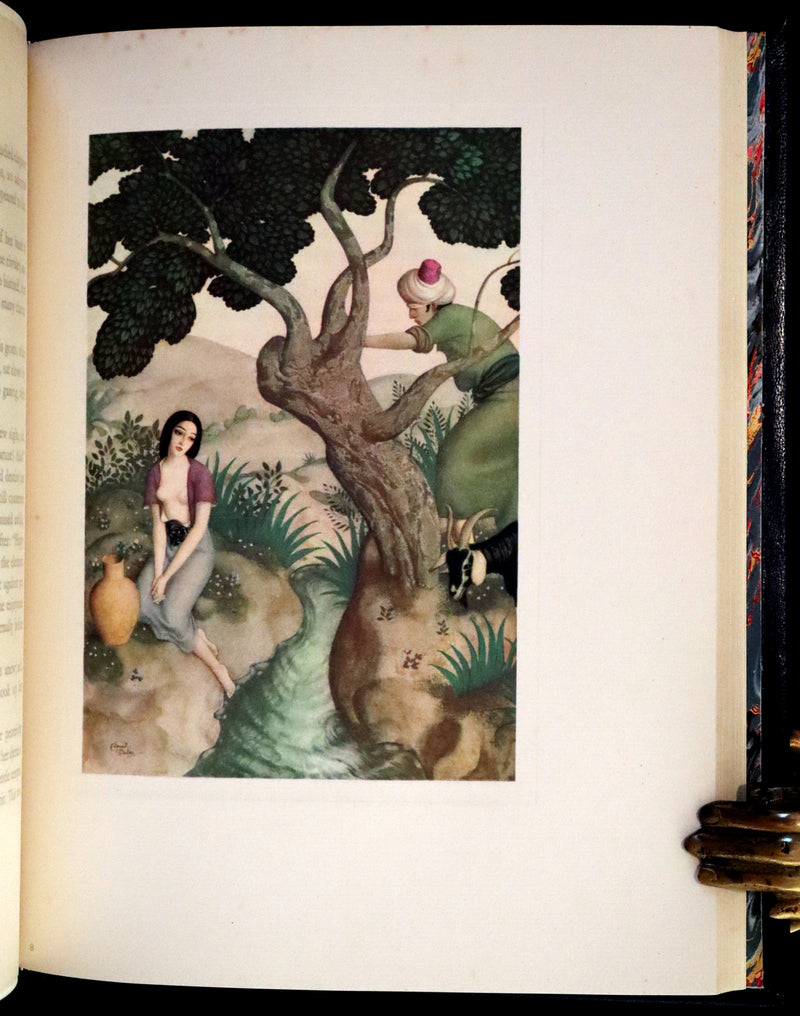 1928 Rare First Limited Signed Edition bound in Morocco - A Fairy Garland Being Fairy Tales from the Old French by Edmund Dulac.