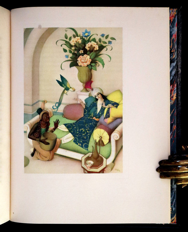 1928 Rare First Limited Signed Edition bound in Morocco - A Fairy Garland Being Fairy Tales from the Old French by Edmund Dulac.