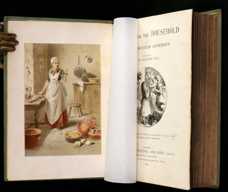 1890 Scarce Victorian Book - Andersen's FAIRY TALES. Stories for the Household. Illustrated.