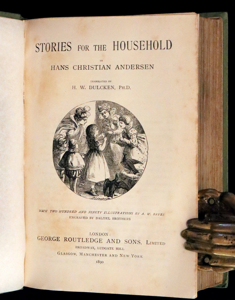 1890 Scarce Victorian Book - Andersen's FAIRY TALES. Stories for the Household. Illustrated.