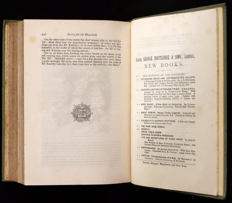 1890 Scarce Victorian Book - Andersen's FAIRY TALES. Stories for the Household. Illustrated.