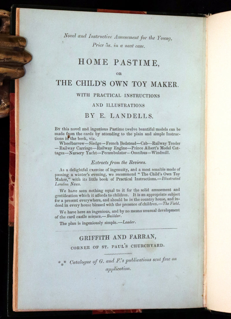 1858 Rare First Edition - Stenelaus and Amylda, A Christmas Legend for Children of a Larger Growth, Illustrated by Cruikshank.
