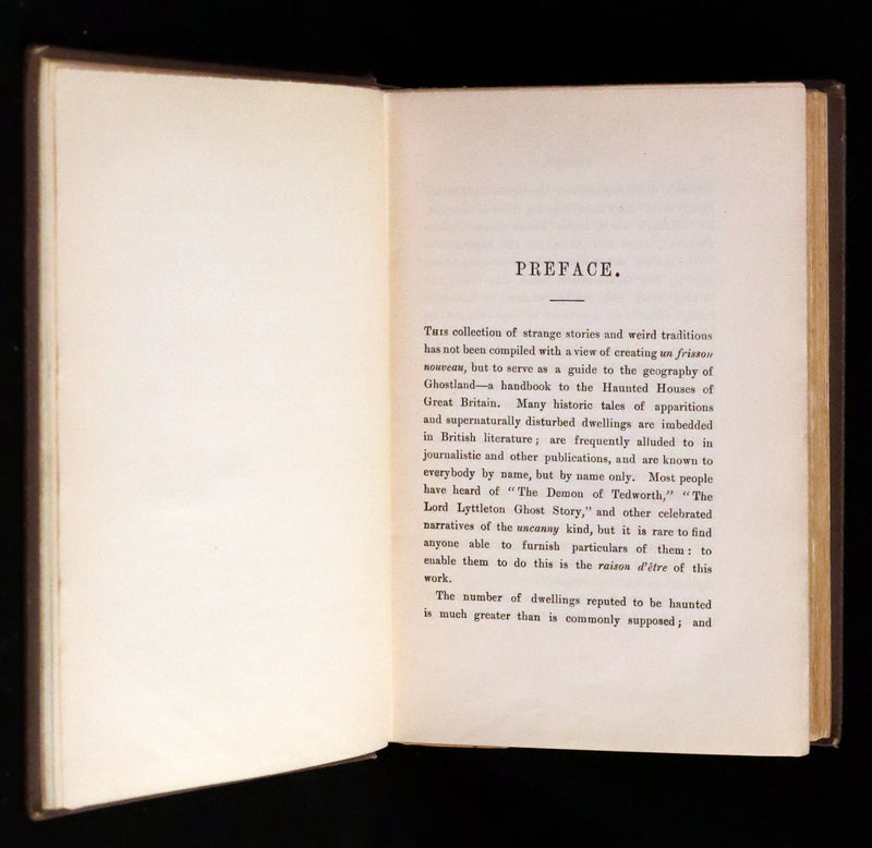 1897 Rare  Book - Haunted Homes and Family Legends of Great Britain. First Illustrated Edition.