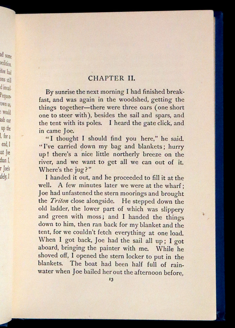 1890 Rare First Edition - Down the Bay or Joe and I on Salt Water, Illustrated.