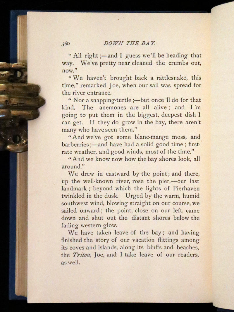 1890 Rare First Edition - Down the Bay or Joe and I on Salt Water, Illustrated.
