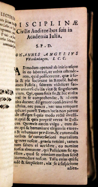1632 Rare Latin Vellum Philosophy Book - Von Werdenhagen's Universal Introduction to All Republics, or General Politics.
