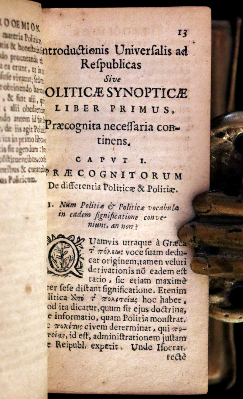 1632 Rare Latin Vellum Philosophy Book - Von Werdenhagen's Universal Introduction to All Republics, or General Politics.