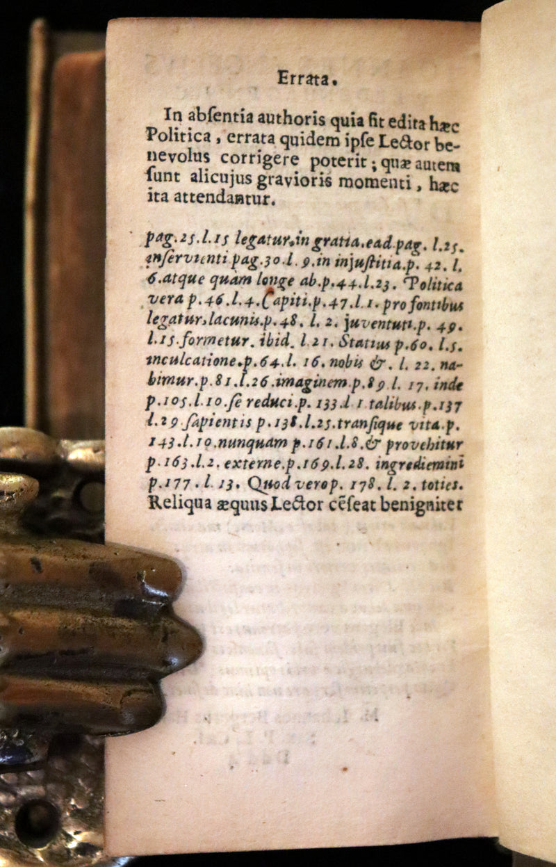 1632 Rare Latin Vellum Philosophy Book - Von Werdenhagen's Universal Introduction to All Republics, or General Politics.