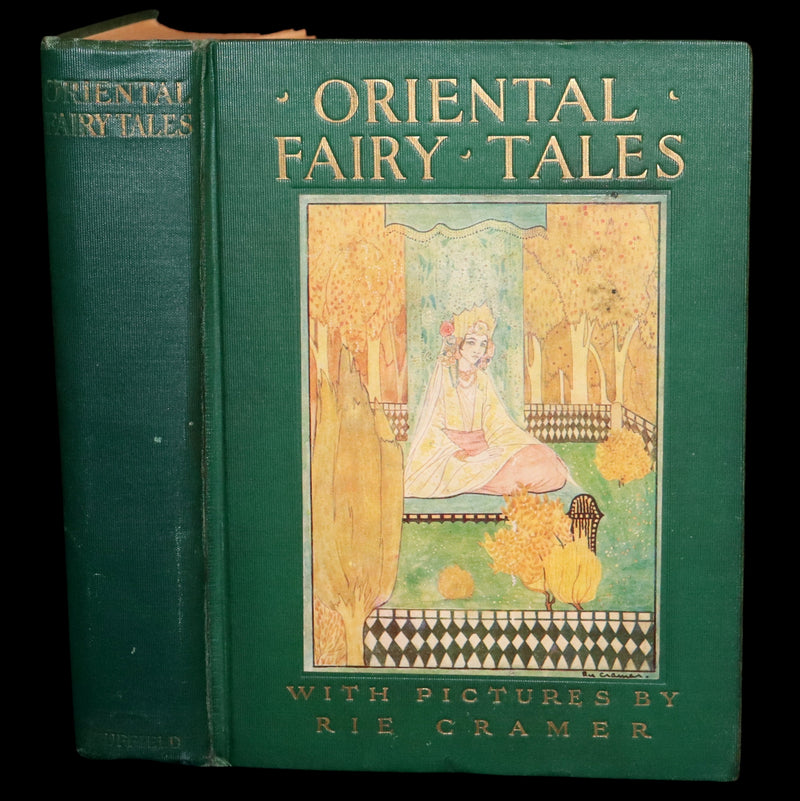 1923 Rare Book - Oriental Fairy Tales illustrated in color by Rie Cramer.