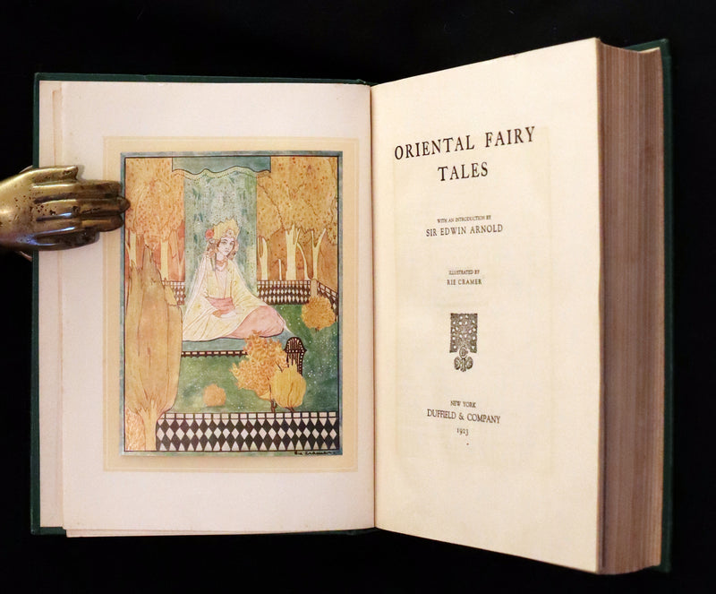 1923 Rare Book - Oriental Fairy Tales illustrated in color by Rie Cramer.