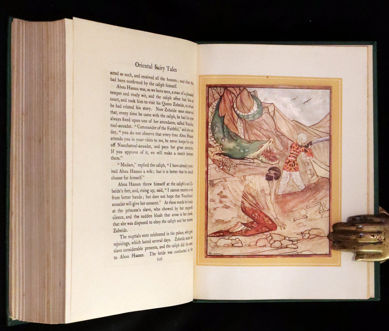 1923 Rare Book - Oriental Fairy Tales illustrated in color by Rie Cramer.