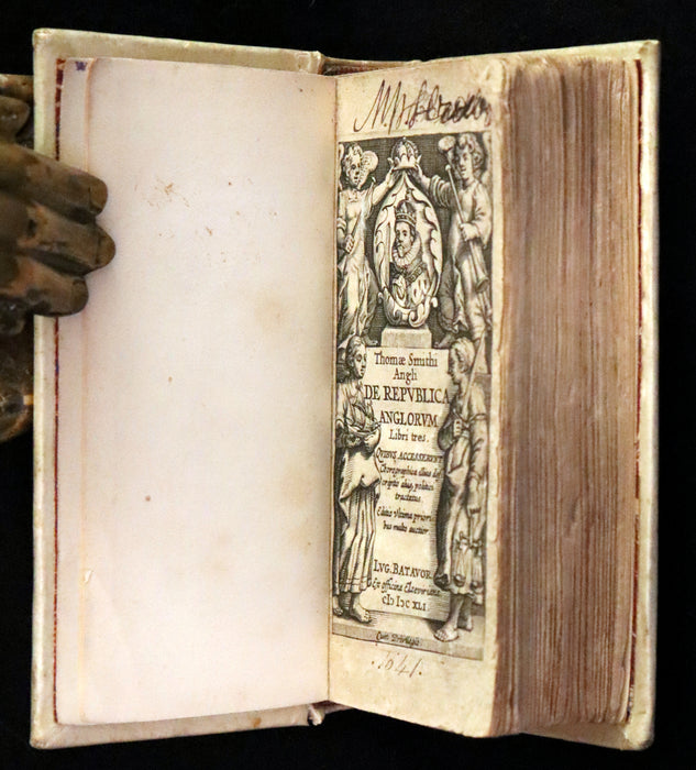 1641 Rare Latin Vellum Book - Sir Thomas Smith's De Republica Anglorum.